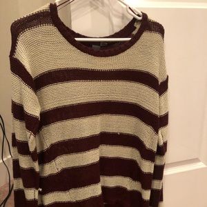 Maroon striped sweater